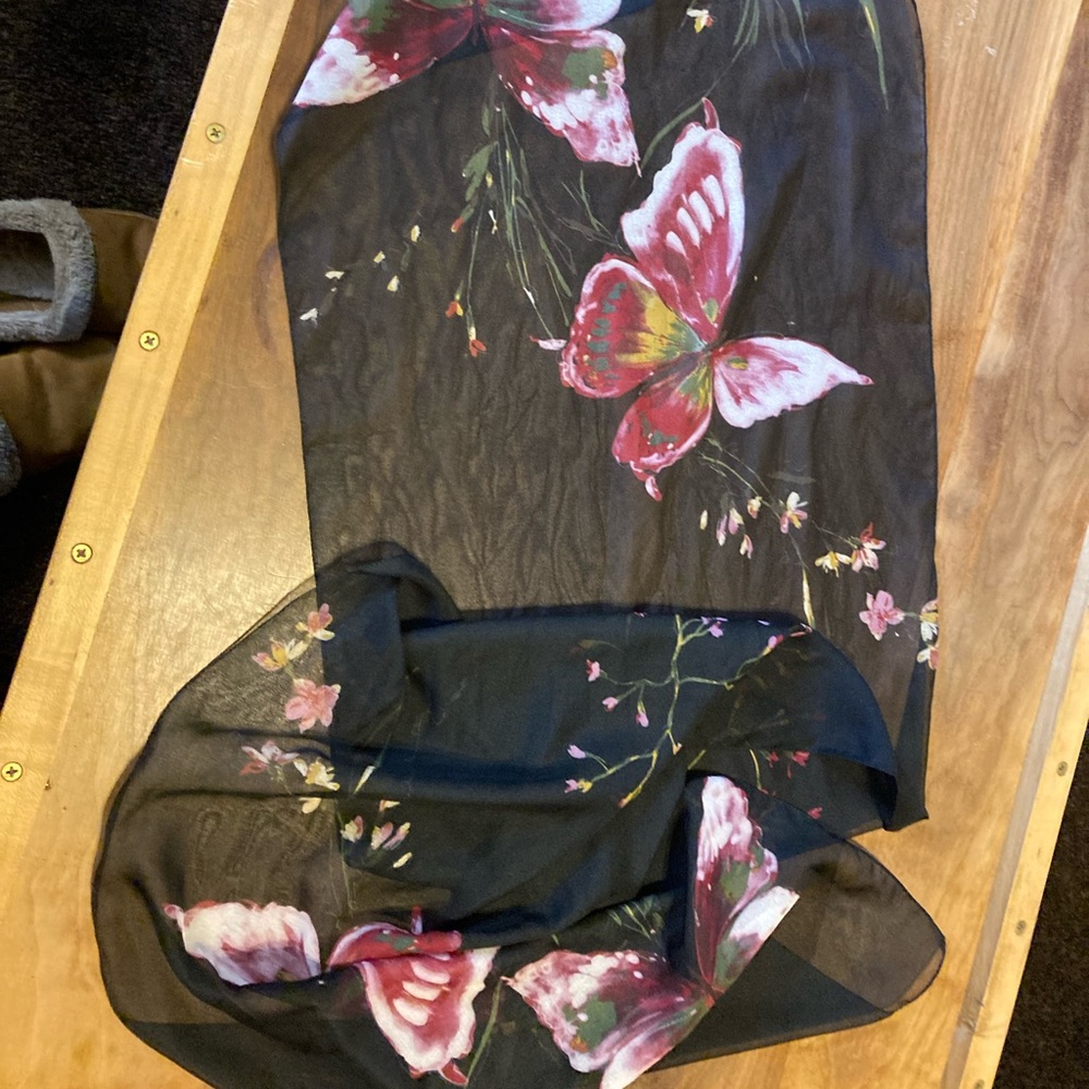 Black butterfly scarf